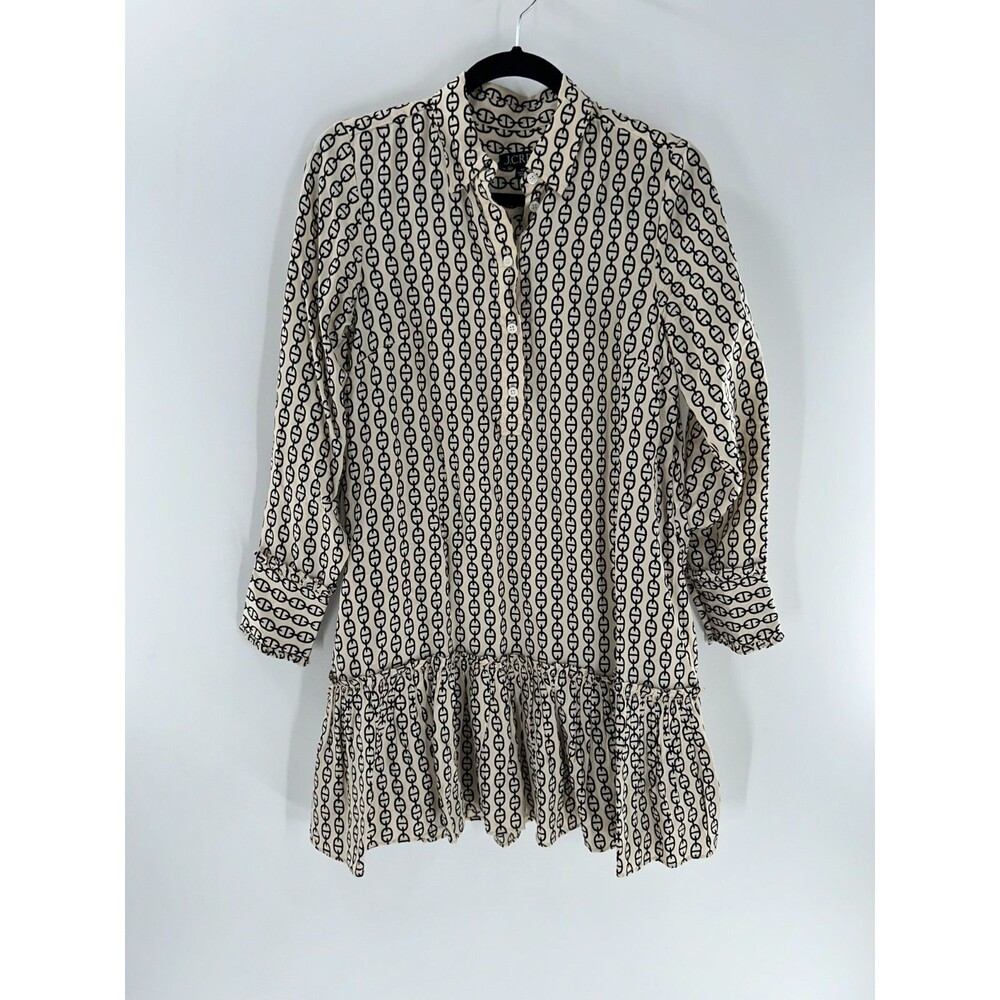 Women's J Crew Amelia Popover Shirt-dress in Chain Print Size XS